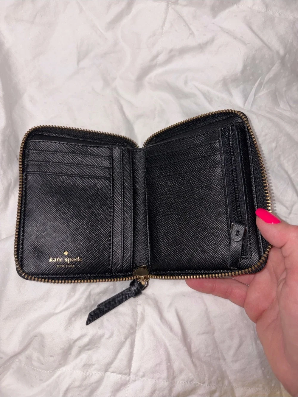 Kate Spade Darci Wilson Road Zip Around Nylon Wallet Black